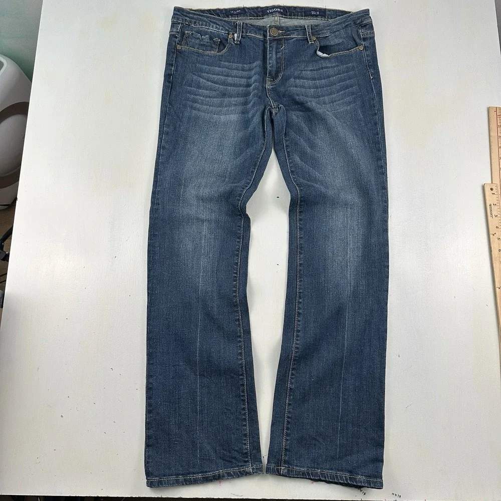 Y2K Vigoss The Jagger Boot Cut Jeans Medium‎ Blue Womne 32 X 33 Cotton Stretch